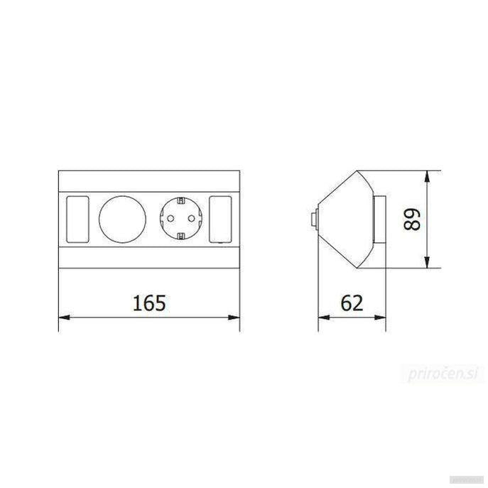 GTV kotna vtičnica s stikalom za zatemnjevanje 1x 220V-PRIROCEN.SI