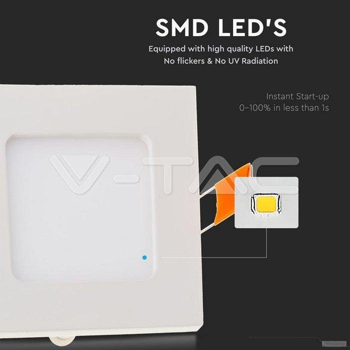 V-TAC LED panel 3W, vgradni, oglat-PRIROCEN.SI