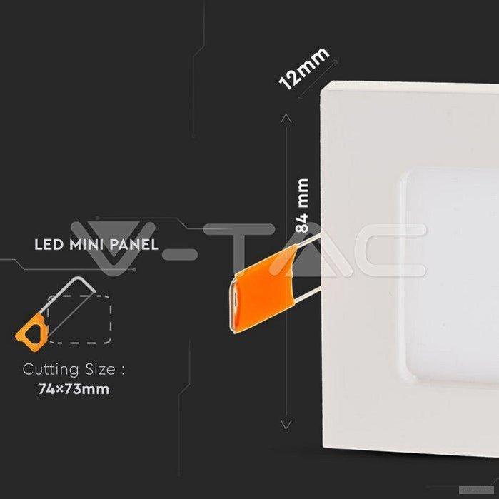 V-TAC LED panel 3W, vgradni, oglat-PRIROCEN.SI