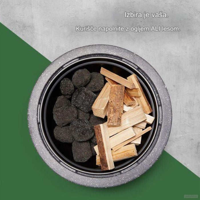 VonHaus sivo okroglo kurišče MgO sivo-PRIROCEN.SI