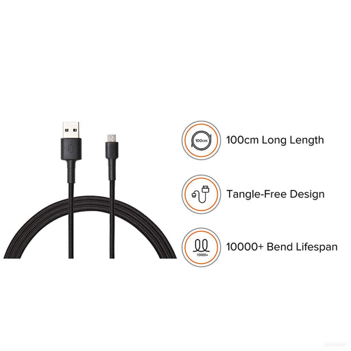 Xiaomi pleteni USB kabel tipa C - črn-PRIROCEN.SI