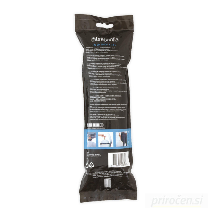 Brabantia PerfectFit vreča za odpadke, X, 10-12L, 20 kos-PRIROCEN.SI