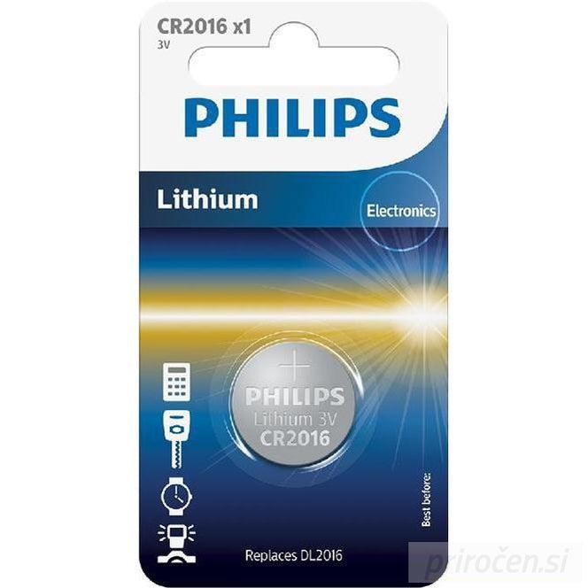 PHILIPS baterija CR2016, 3V-PRIROCEN.SI