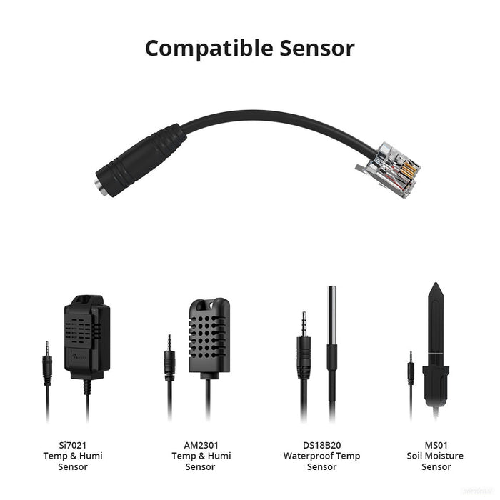 SONOFF adapter 2.5mm na RJ9 za senzor temperature, vlažnosti in podaljšek-PRIROCEN.SI
