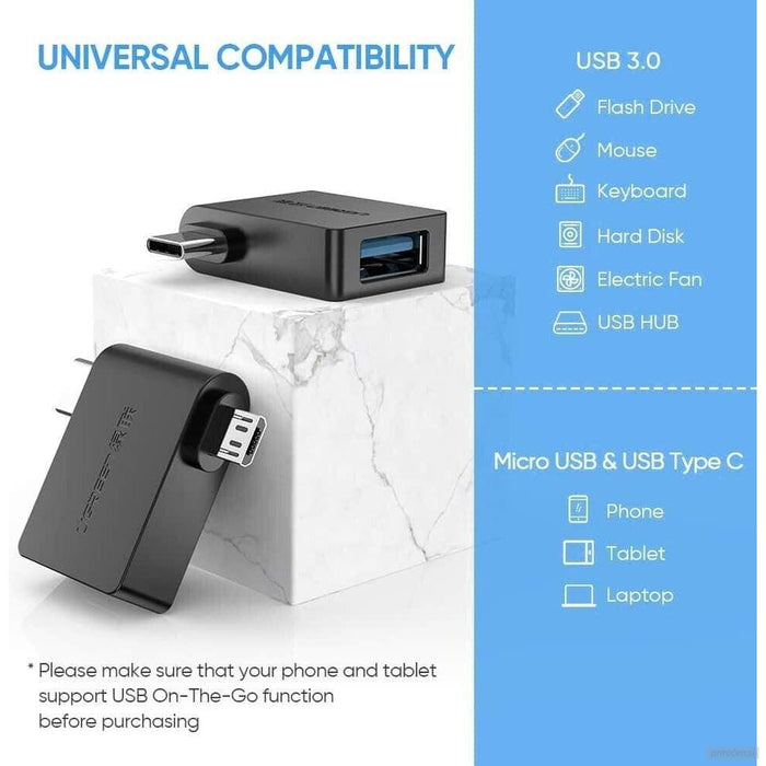 Ugreen OTG adapter USB 3.0 na USB-C / micro USB-PRIROCEN.SI