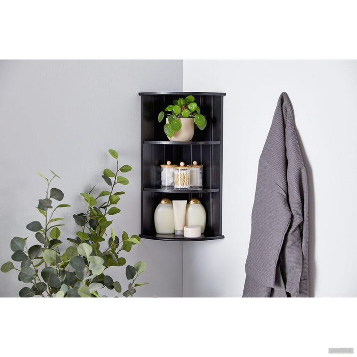 VonHaus črna kotna polica Shrewsbury-PRIROCEN.SI
