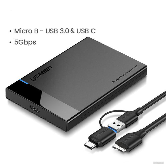 Ugreen 2.5'' USB 3.0/USB-C na SATA HDD ohišje - box-PRIROCEN.SI