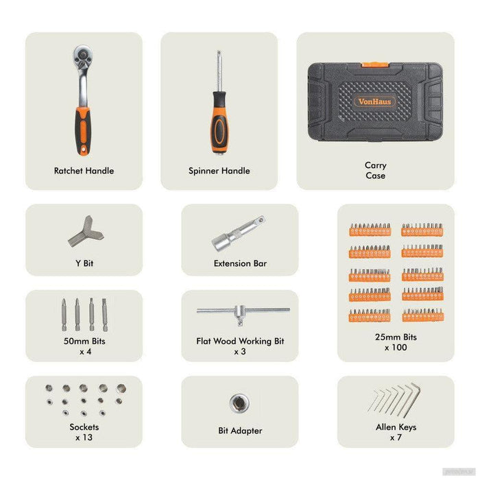 VonHaus 130 delni set natičnih ključev-PRIROCEN.SI