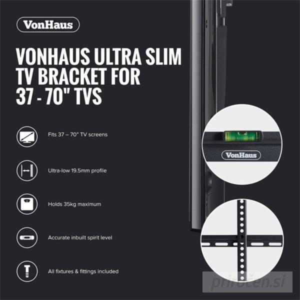 VonHaus 37-70'' fiksen TV stenski nosilec do 35kg-PRIROCEN.SI