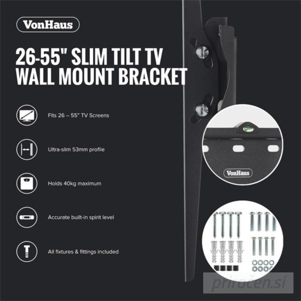 VonHaus 26-55'' nagibni TV stenski nosilec do 40kg-PRIROCEN.SI