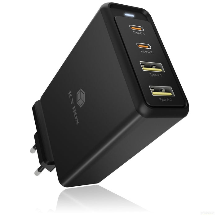 Icybox 4 portni 100W USB polnilnik s Power Delivery 3.0 in GaN podporo-PRIROCEN.SI